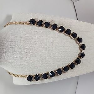 J. Crew Gold Tone & Black Statement Necklace